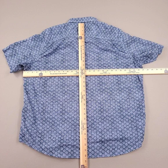 LL Bean Shirt Mens Extra Large Blue Linen Tencel Short Sleeve Resort Hiking - Picture 6 of 9